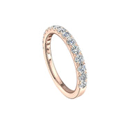 Demi-alliance 15 diamants synthétiques ronds 0.60 carat or rose Gabriela